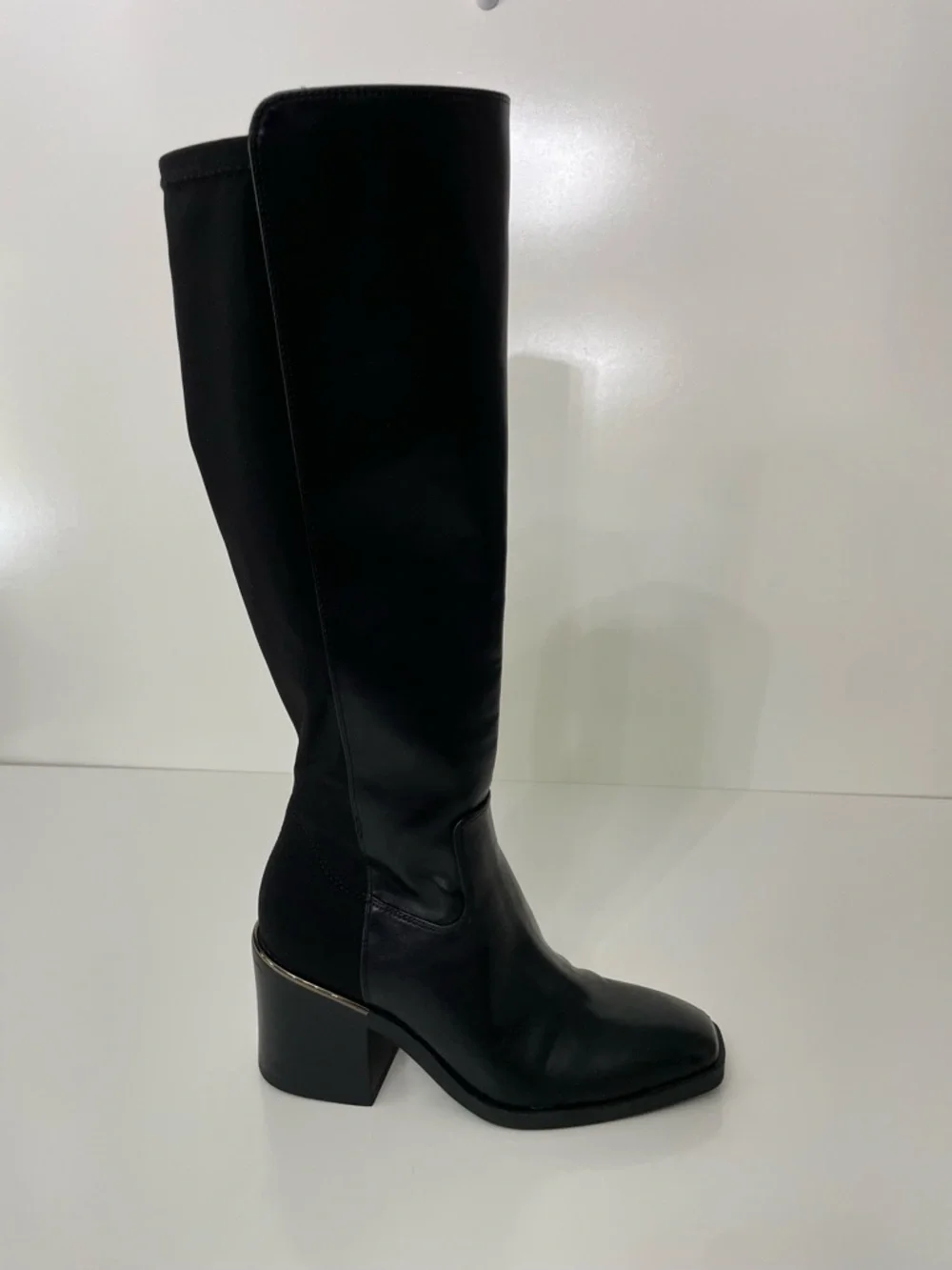 Kelly & Katie Chana 5050 Black Knee High Square Toe Boots Womens 8 Funeral Night